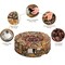 28 Inch Round Outdoor Propane Gas Fire Pit 40000 BTU with Lava Rocks Adjustable Flame Stone Finish for Patio Backyard Garden
